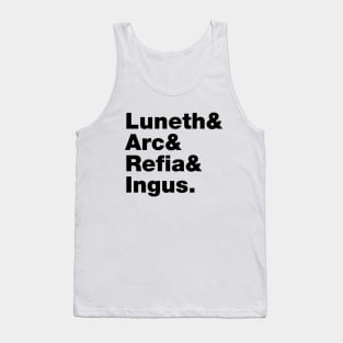 Final Fantasy 3 Characters (Black Text) Tank Top